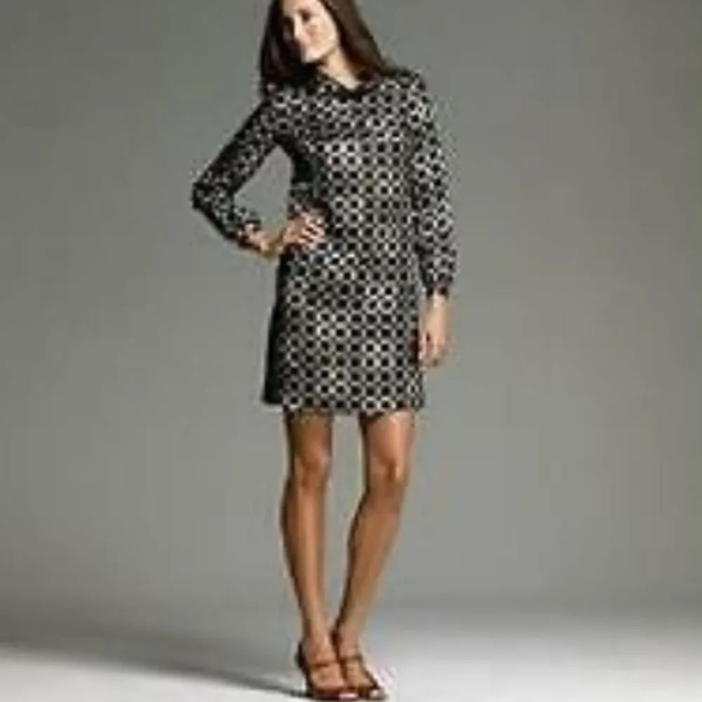 J. Crew 100% silk big rings rollover dress